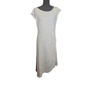 Max‎ Studio Striped Midi Dress Womens XL White Black Ruched Asymmetrical Hem